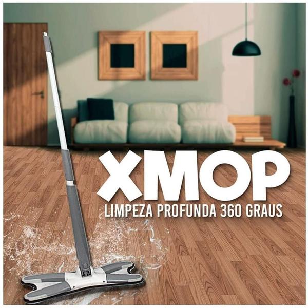 Imagem de Rodo Mop Giratório Xmop com Extrusao Manual Rodo Passa Pano