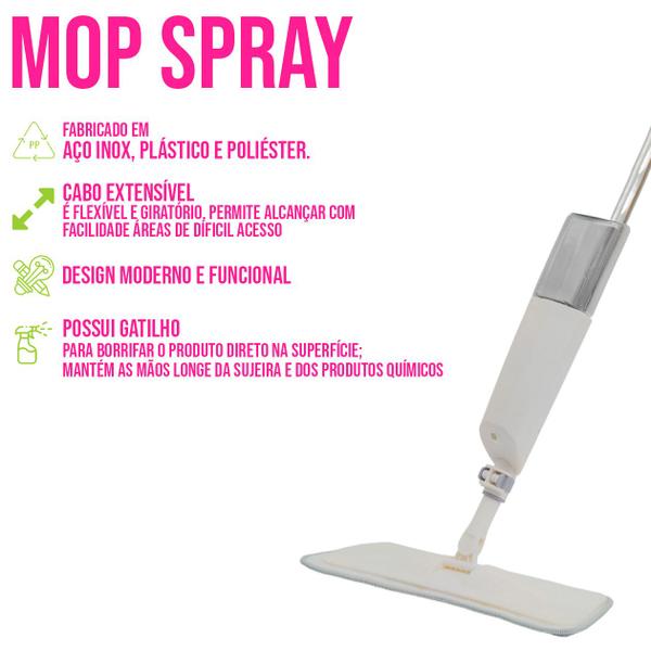 Imagem de Rodo Mop Spray Com Cabo Flexível Limpeza Recipiente Embutido