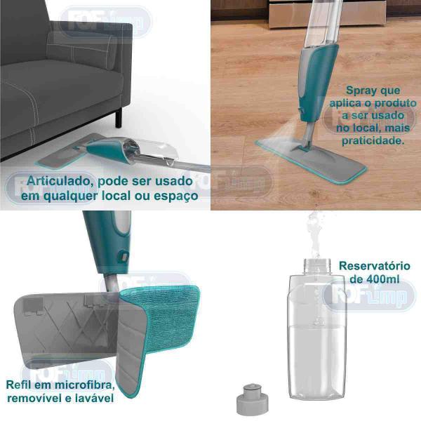 Imagem de Rodo Mop Spray Flash Limp Com Reservatório 400Ml  Cabo 129Cn