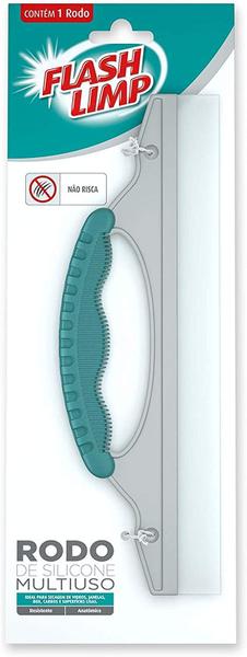 Imagem de Rodo Multiuso de Silicone, seca pia, janelas e Box Verde FLP7658 Flash Limp