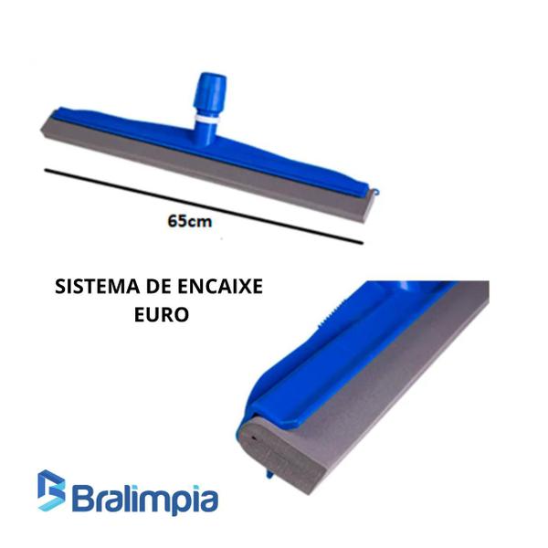 Rodo Profissional 65cm Dry Borracha Dupla Bralimpia Com cabo Imagem de Rodo Profissional 65cm Dry Borracha Dupla Bralimpia Com cabo