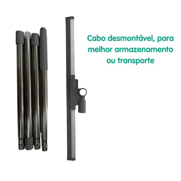 Rodo Vassoura Mágica De Silicone 36 Cm Cabo De 160cm Flytex Imagem de Rodo Vassoura Mágica De Silicone 36 Cm Cabo De 160cm Flytex