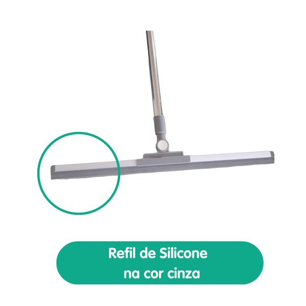 Rodo Vassoura Mágica De Silicone 36 Cm Cabo De 160cm Flytex Imagem de Rodo Vassoura Mágica De Silicone 36 Cm Cabo De 160cm Flytex
