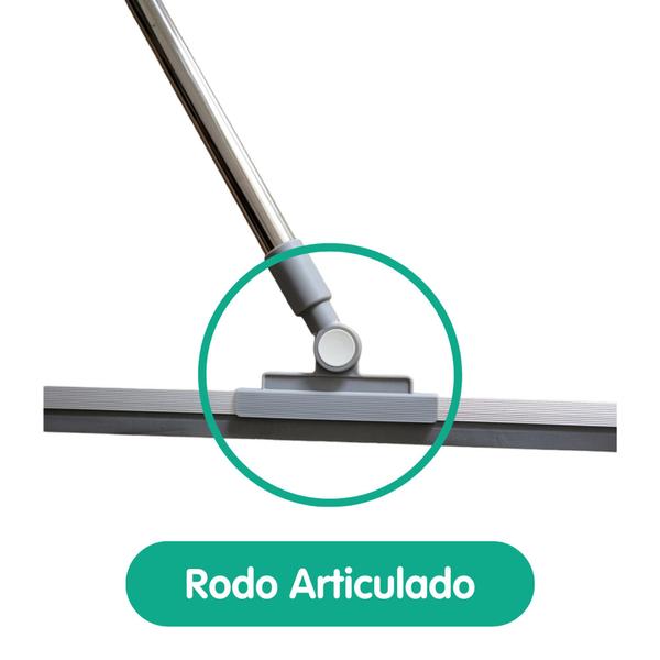 Rodo Vassoura Mágica De Silicone 36 Cm Cabo De 160cm Flytex Imagem de Rodo Vassoura Mágica De Silicone 36 Cm Cabo De 160cm Flytex