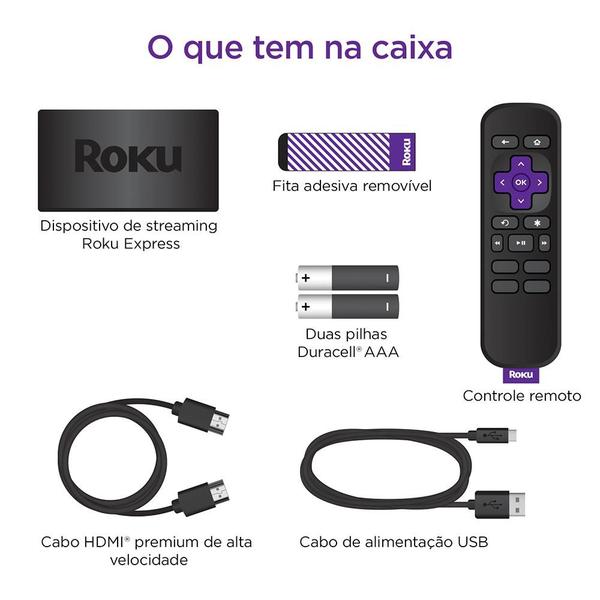 Roku Express 3930 Conversor De Smart Tv Full Hd Com Controle Imagem de Roku Express 3930 Conversor De Smart Tv Full Hd Com Controle