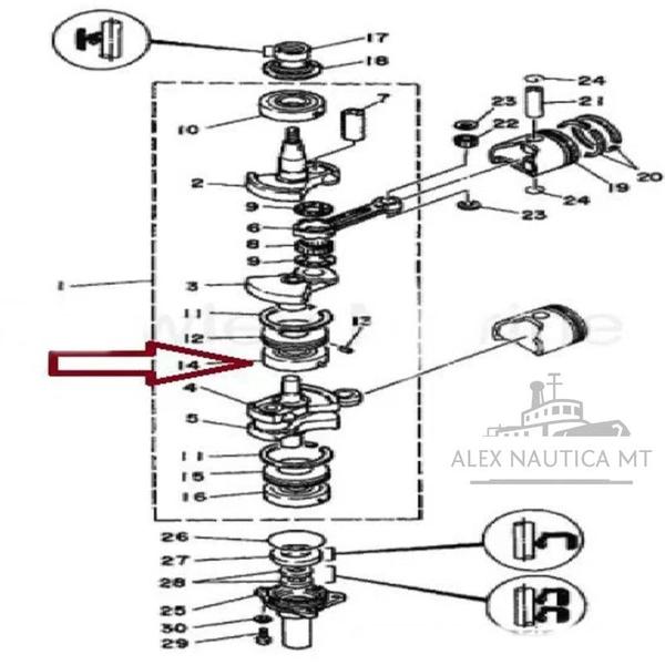 Imagem de Rolamento 25mm x 57mm yamaha 15 hp código 93304-205u0