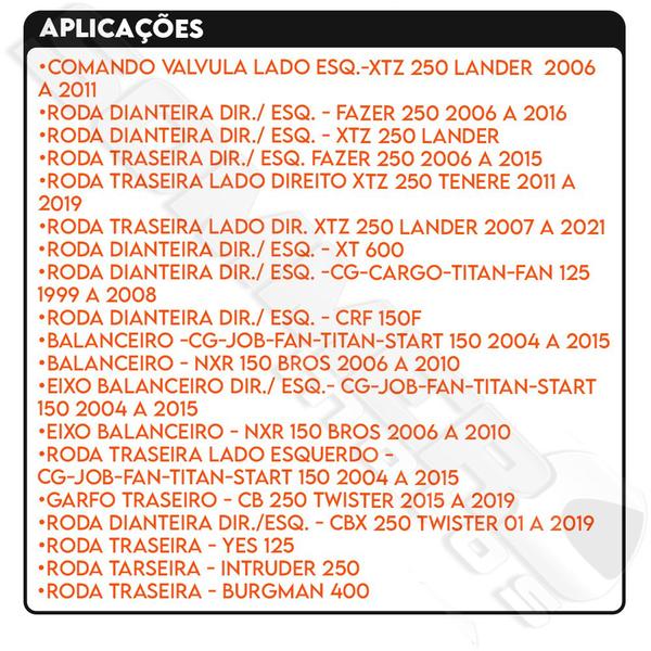 Imagem de Rolamento 6202 Blindagem Borracha 15x35x11 (mm) T-mac