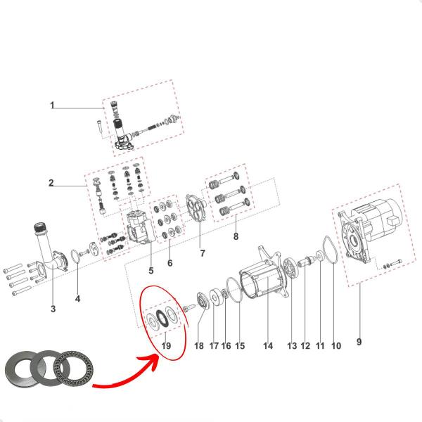 Imagem de Rolamento Axial Lavadora Alta Pressão Electrolux Uws10 Ews10