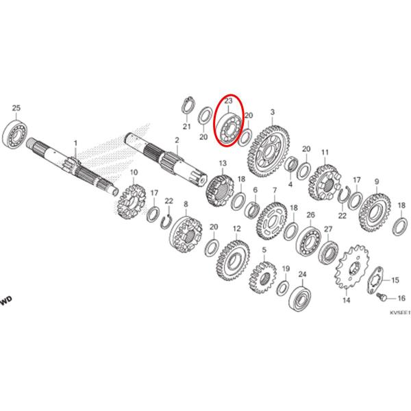 Imagem de Rolamento Eixo Secundário Pinhão Direito Titan 150, Bros 150 06 Á 15