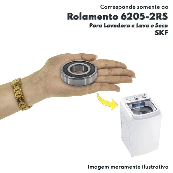 Imagem de Rolamento Esfera LR 6205-2RS Para Lavadora Lava E Seca SKF 138T 6205-2RS1 Com Capa de Proteção Emborrachada