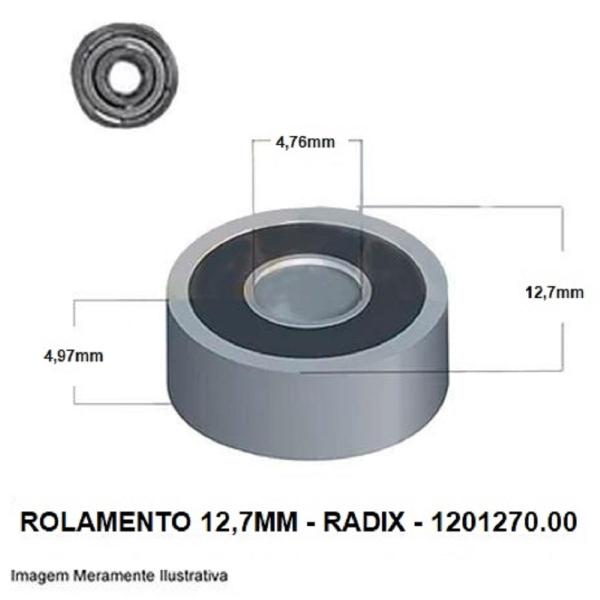 Imagem de Rolamento para Fresa 12.7mm x 4.76mm 1201270.00 Radix