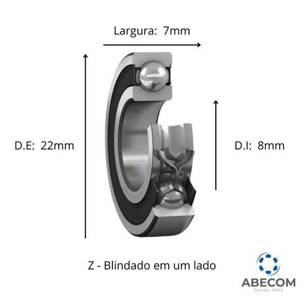 Imagem de Rolamento Rígido de Esferas SKF 608-Z