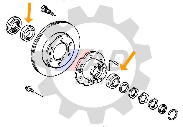 Imagem de Rolamentos de Roda dianteira CHEVROLET S10 4x2 1995 até 2011