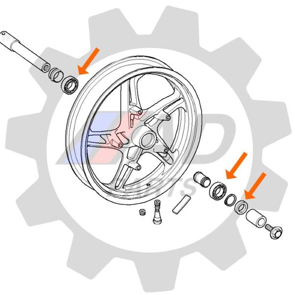 Imagem de Rolamentos Roda Dianteira BMW K1200  até 2003 kit