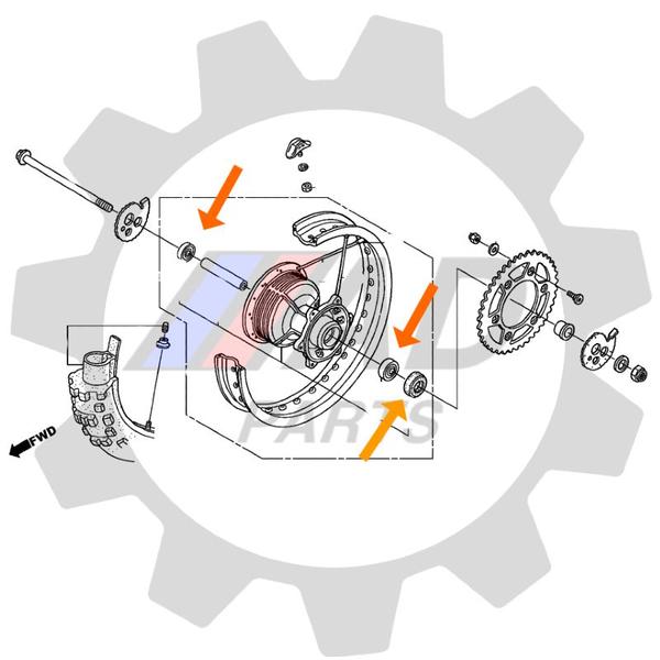 Imagem de Rolamentos Roda Traseira Honda CRF230 Kit