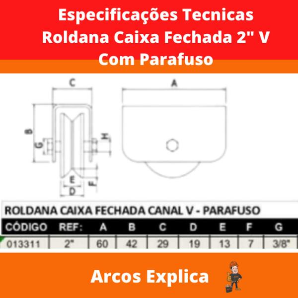 Imagem de Roldana Aço Para Portão Correr 2 Trilho em V Com Caixa Fechada e Parafuso