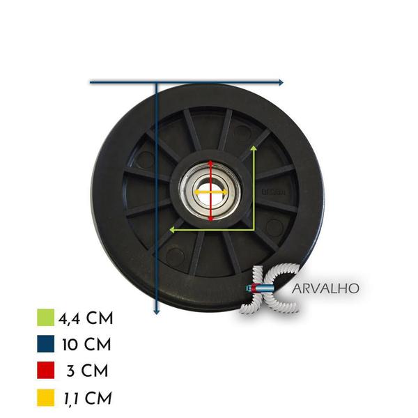 Imagem de Roldana Com Rolamento 100Mm Para Aparelhos Academia 10 Unid