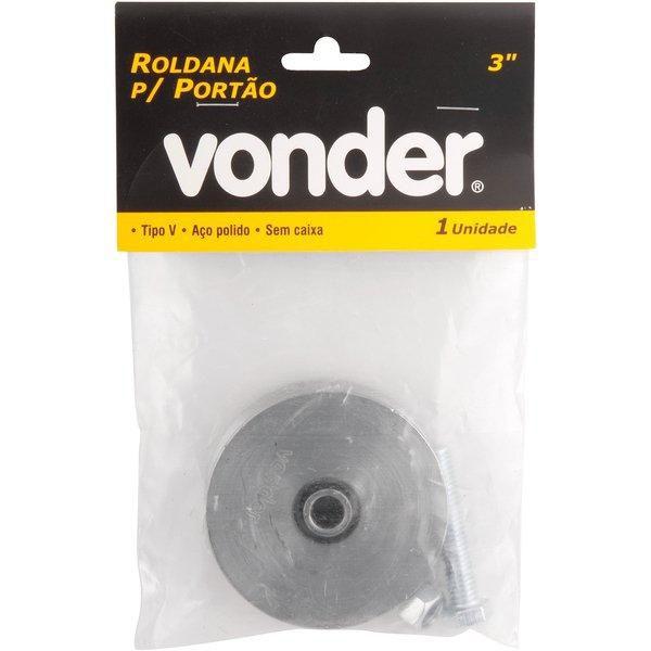 Roldana para portão 3" tipo V em aço polido - Vonder Imagem de Roldana para portão 3" tipo V em aço polido - Vonder