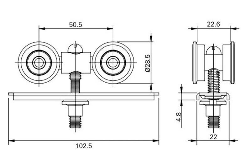 Imagem de Roldana Porta De Correr Rrb04 Com Rolamento Fermax 160Kg