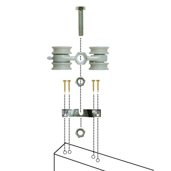 Imagem de Roldanas 28mm Para Kit Porta de Correr Trilho Alumínio Padrão 35x35 - RDA-4