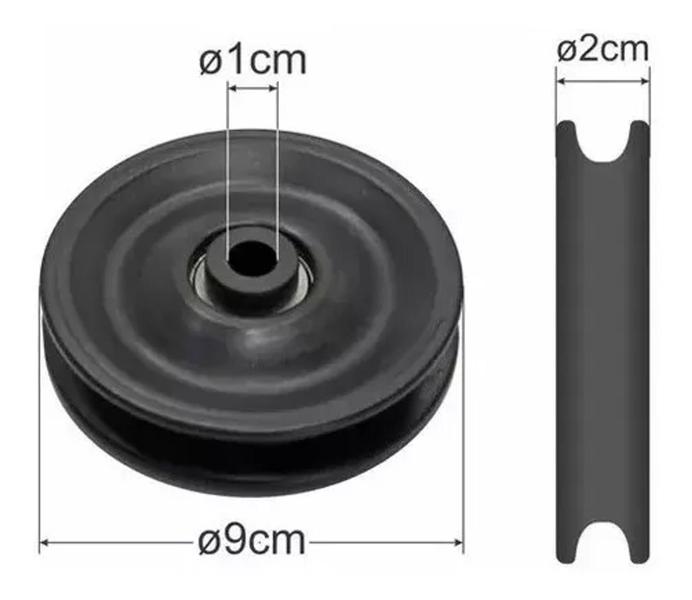 Imagem de Roldanas Com Rolamento 90mm Para Aparelhos Academia