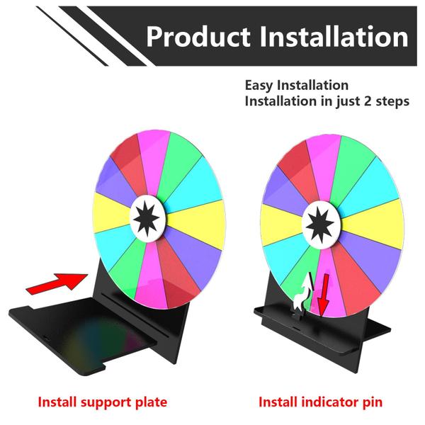 Imagem de Roleta de mesa giratória Prize Wheel ZHOOGE de 30 cm com marcador