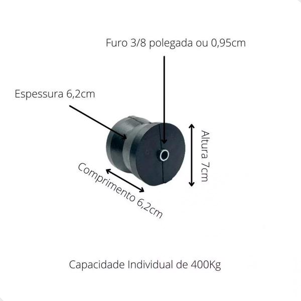 Imagem de Rolete Borracha 60x70mm Berço Reboque Carreta Lancha Barco