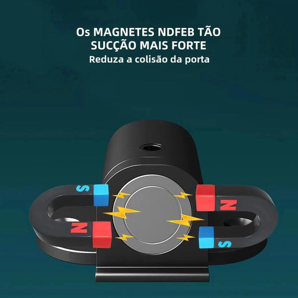 Imagem de Rolha de Porta Magnética Ajustável - Aço Inoxidável, Invisível e Sem Perfuração