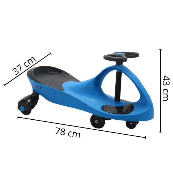 Imagem de Rolimã car azul gira carrinho infantil suporta até 70kg