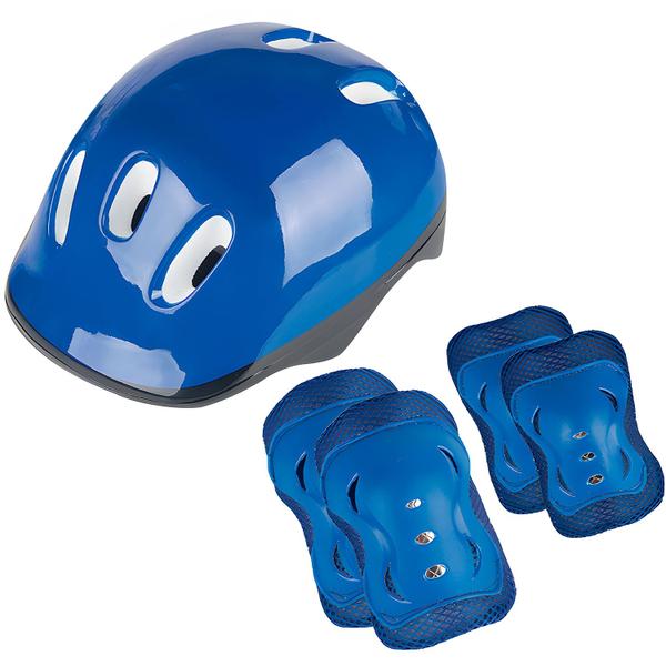 Imagem de Roller Patins Quad 4 Rodas Azul + Kit Proteção Com Regulagem 30 a 41 - Fenix Brinquedos