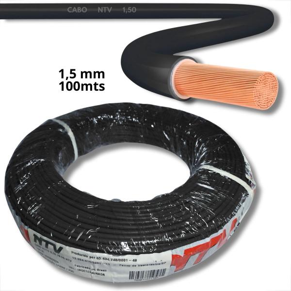 Rolo 100 metros cabo flexivel 1,5 mm fio automotivo 100% puro cobre reforçado elétrico para carro - Permak Imagem de Rolo 100 metros cabo flexivel 1,5 mm fio automotivo 100% puro cobre reforçado elétrico para carro
