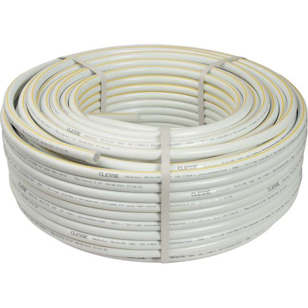 Imagem de Rolo 100 Metros Tubo PEX GÁS Multicamadas Mangueira PEX GÁS 16mm Branco UV