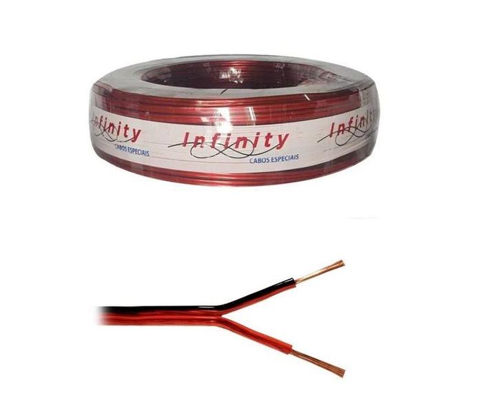 Rolo 15m Cabo de Som 12V Cordão Bicolor 2x0,5mm 2X20 Awg - Infinity Imagem de Rolo 15m Cabo de Som 12V Cordão Bicolor 2x0,5mm 2X20 Awg