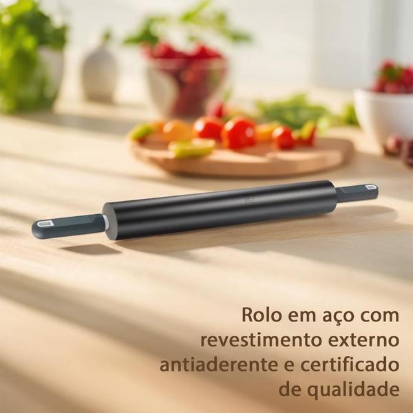 Imagem de Rolo Abrir Massa 40cm Antiaderente Cozinha Pastel Pão Pizza