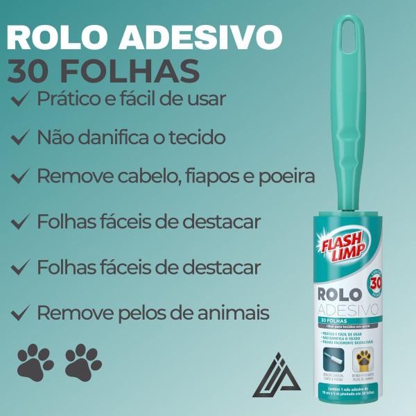 Imagem de Rolo adesivo 30 folhas - kit 3 unidades