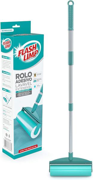 Imagem de Rolo Adesivo Lavável Com Cabo Extensível - Flash Limp