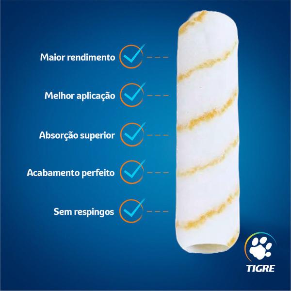 Imagem de Rolo Antirrespingo Pintura Uniforme E Econômica Tigre - 3 Un