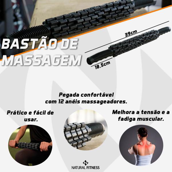 Imagem de Rolo Bastão De Massagem Para Liberação Miofacial Fitness 48cm