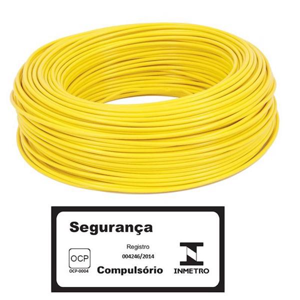 Imagem de Rolo cabo flexível 2,5mm fio elétrico 50 metros amarelo inmetro