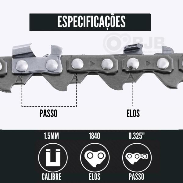 Imagem de Rolo Corrente 920 Dentes Motoserra 1 Guia Quadrada 3.8 1.5Mm