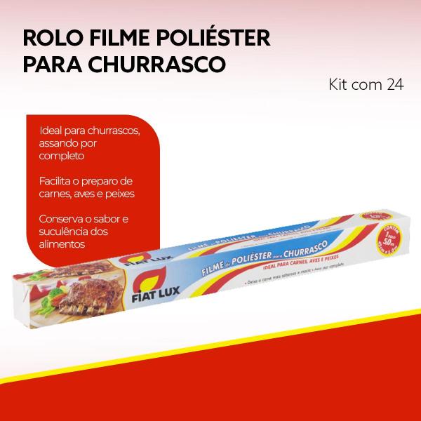 Imagem de Rolo de Filme Poliéster Resistente para Churrasco Assando por Completo Fiat Lux 45cmx7,5m 24un