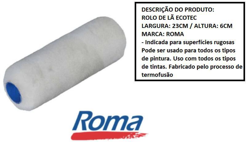 Imagem de Rolo de lã roma para pintura parede ecotec master 23cm