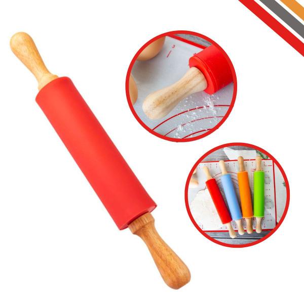 Imagem de Rolo De Massa Macarrão Silicone Giratório Antiaderente 38cm