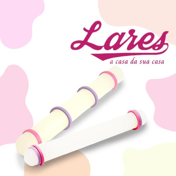 Imagem de Rolo de Massa Plástico Branco Nivelador Rosa Lilás Macarrão