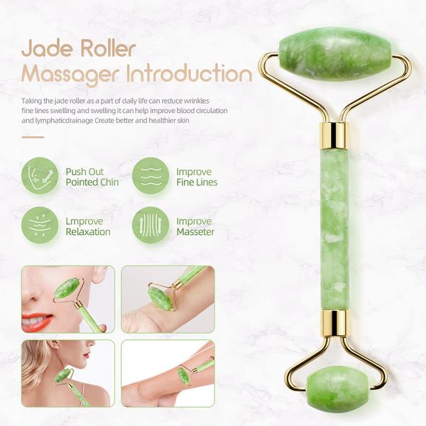 Imagem de Rolo de massagem facial Jade Roller AECW Natural Jade