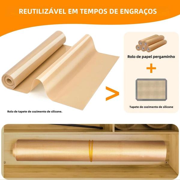 Imagem de Rolo de Silicone para Assar - Reutilizável, Antiaderente e Resistente ao Calor