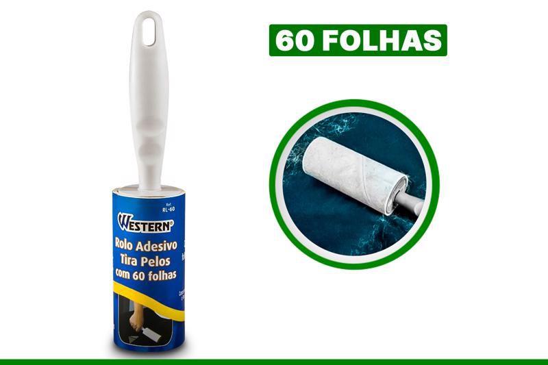 Imagem de Rolo  De Tirar pelo Com 60 Folhas Pelos de pets E Poeira 