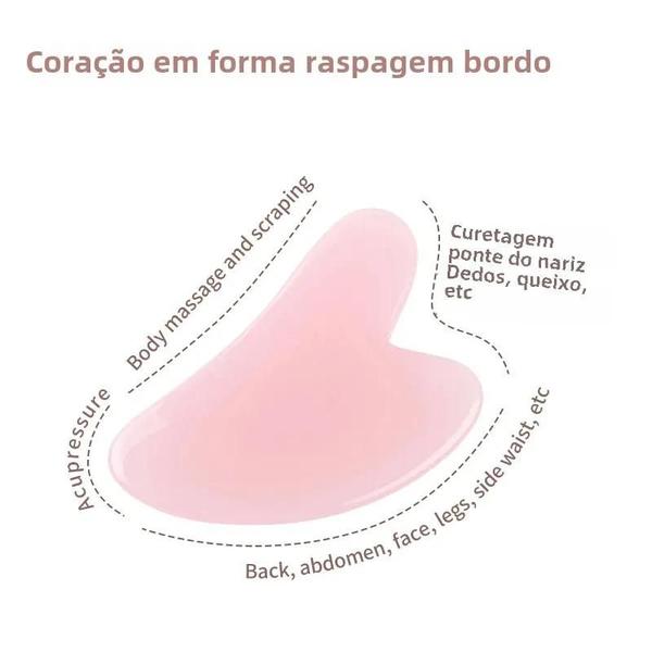 Imagem de Rolo Facial de Resina Gua Sha e Massageador - Kit para Cuidados com a Pele do Rosto e Olhos