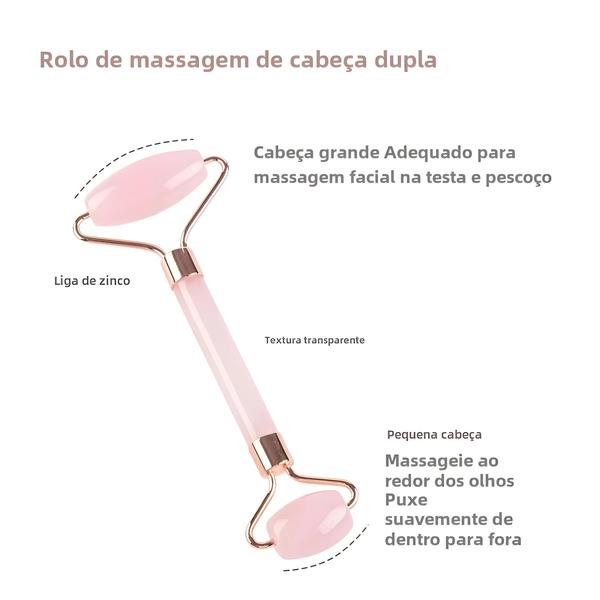 Imagem de Rolo Facial de Resina Gua Sha e Massageador - Kit para Cuidados com a Pele do Rosto e Olhos