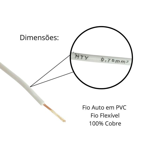 Imagem de Rolo Fio Cabinho Flexível 100% Cobre 0,75mm 100 Metros Cores CABO SOM ELETRICA AUTOMOTIVO